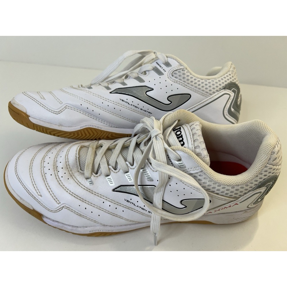 Joma Sport Indoor Soccer Shoes Maxima 2302 White/Silver/Gum Men's US Size 7